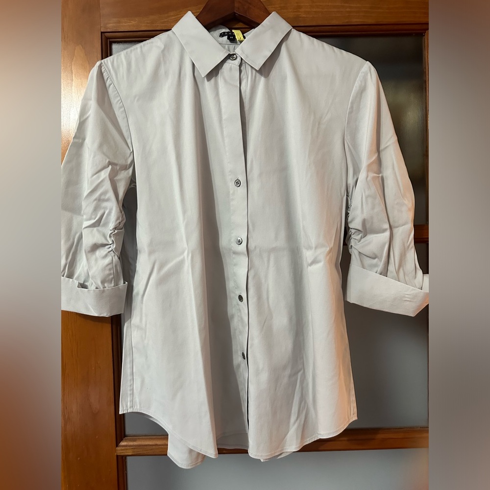 Theory Light Gray Button-Down Shirt